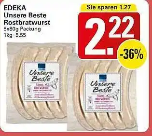 WEZ Edeka Unsere Beste Rostbratwurst Angebot