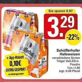 WEZ Schöfferhofer Hefeweizen Angebot