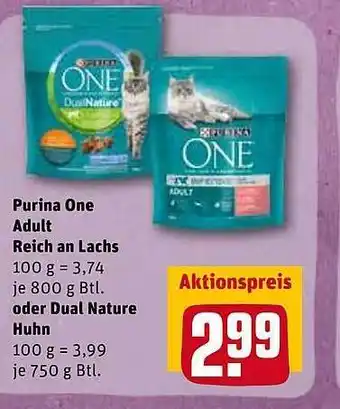 REWE Purina One Adult Reich An Lachs Oder Dual Nature Huhn Angebot