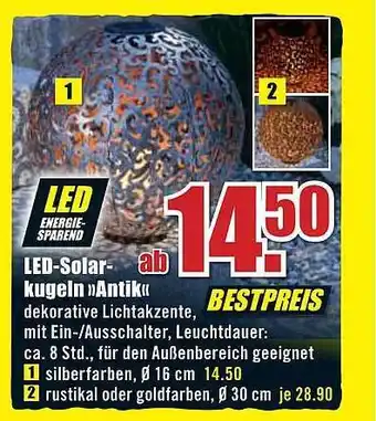 B1 Discount Baumarkt Led-solar-kugeln »antik« Angebot