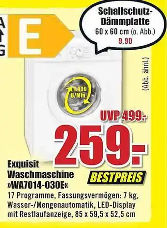 B1 Discount Baumarkt Exquisit Waschmaschine »wa7014-030e« Angebot