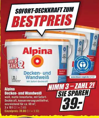 B1 Discount Baumarkt Alpina Decken-und Wandweiß Angebot