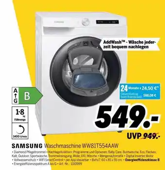 MEDIMAX Samsung Waschmaschine Ww81t554aaw Angebot