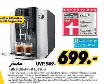 MEDIMAX Kaffeevollautomat E6 Platin Angebot