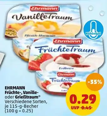 PENNY Ehrmann früchte-, vanille- oder grießtraum Angebot