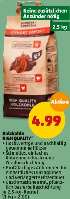 PENNY Holzkohle High Quality 2,5kg Angebot