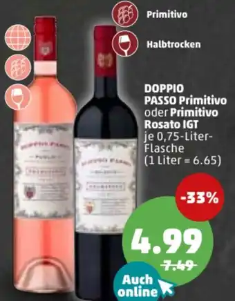 PENNY Doppio Passo Primitivo oder Primitivo Rosatp IGT 0,75L Angebot