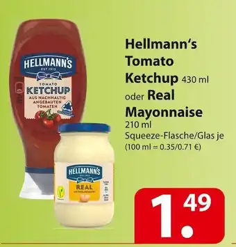 Famila Nord Ost Hellmann‘s tomato ketchup oder real mayonnaise Angebot