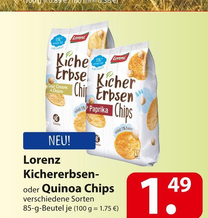 Lorenz kichererbsen oder quinoa chips Angebot bei Famila Nord Ost