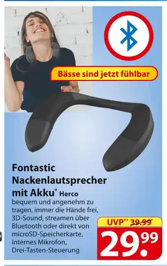 Famila Nord Ost Fontastic nackenlautsprecher mit akku Angebot