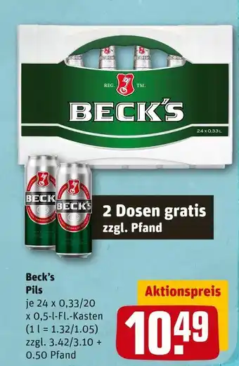 REWE Beck’s pils Angebot