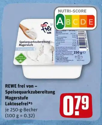 REWE Rewe frei von speisequarkzubereitung magerstufe laktosefrei Angebot