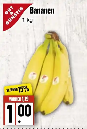 Edeka Frischemarkt Gut & Gunstig Bananen 1 kg Angebot