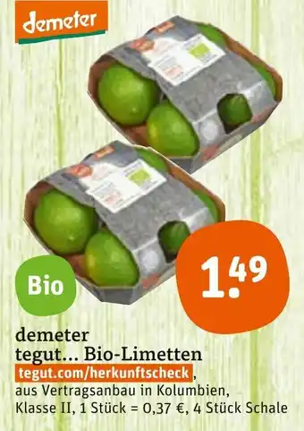 tegut Bio-Limetten 4 st Angebot