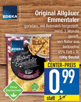 Marktkauf Original Allgäuer Emmentaler 100g Beutel Angebot