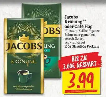 NP Discount Jacobs Krönung oder Café Hag 100g Glas/500g Packung Angebot