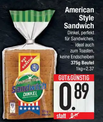 Marktkauf American Style Sandwich 375g Beutel Angebot