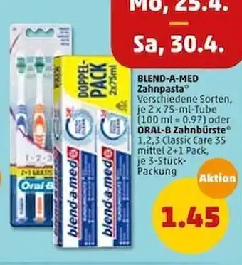 PENNY Blend-a-med Zahnpasta Oder Oral-b Zahnbürste Angebot