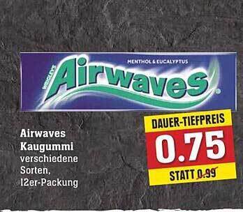 Airwaves Kaugummi Angebot bei Scheck-in-Center