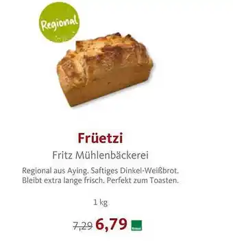 VollCorner Biomarkt Früetzi Fritz Mühlenbäckerei Angebot