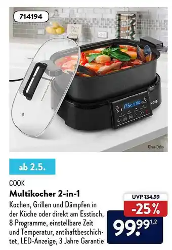 Aldi Nord Cook Multikocher 2-in-1 Angebot