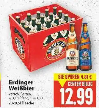 E-Center Erdinger Weißbier Angebot