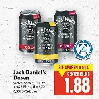 E-Center Jack Daniel's Dosen Angebot