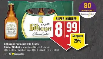 Edeka Bitburger Premium Pils Stubbi, Radler Stubbi Angebot