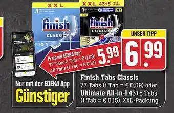 Edeka Finish Tabs Classic Oder Ultimate Allin1 Angebot