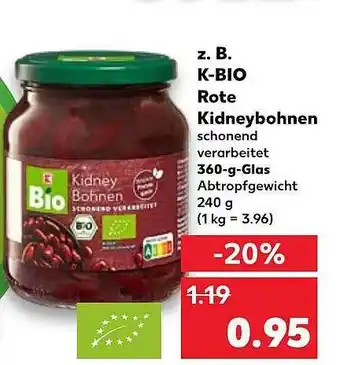 Kaufland K-bio Rote Kidneybohnen Angebot