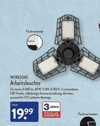 Aldi Nord Workzone Arbeitsleuchte Angebot