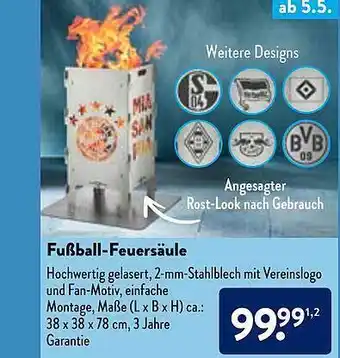 Aldi Nord Fußball-feuersäule Angebot