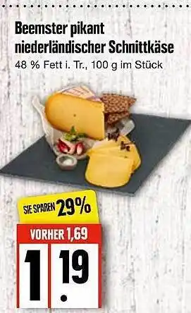 Edeka Beemster Pikant Niederlädischer Schnittkäse Angebot