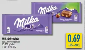 diska Milka Schokolade 85-100g Tafel Angebot