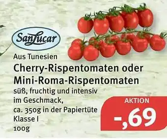 Feneberg Aus Tunesien Cherry-rispentomaten Oder Mini-roma-rispentomaten Angebot