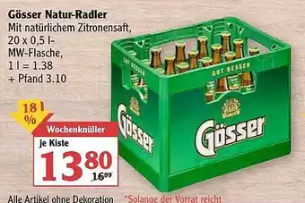 Globus Gösser Natur-radler Angebot