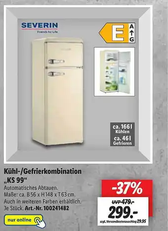 Lidl Severin Kühl--gefrierkombination „ks 99“ Angebot