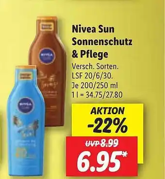 Lidl Nivea Sun Sonnenschutz & Pflege Angebot