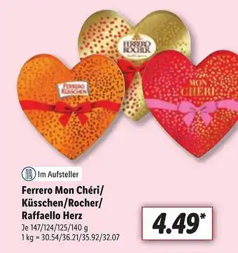 Lidl Ferrero Mon Chéri-küsschen-rocher-raffaello Herz Angebot