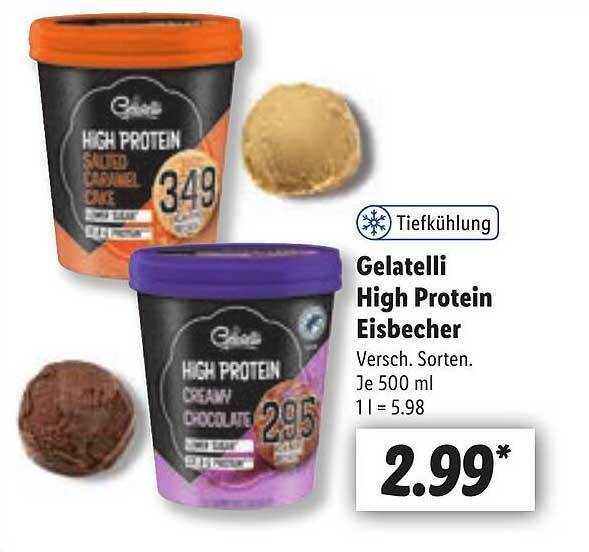 Gelatelli High Protein Eisbecher Angebot bei Lidl