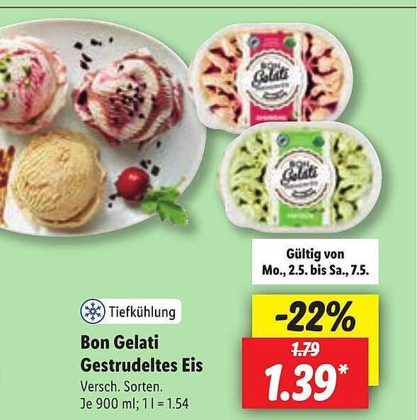 Bon Gelati Gestrudeltes Eis Angebot bei Lidl