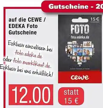 Marktkauf Cewe Edeka Foto Gutscheine Angebot