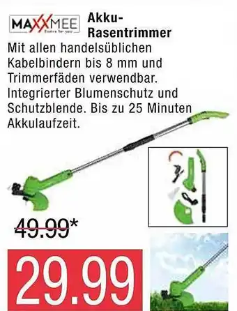 Marktkauf Maxxmee Akku-rasentrimmer Angebot