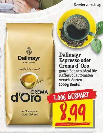 NP Discount Dallmayr Espresso Oder Crema D'oro Angebot