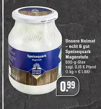 Scheck-in-Center Unsere Heimat Speisequark Magerstufe Angebot