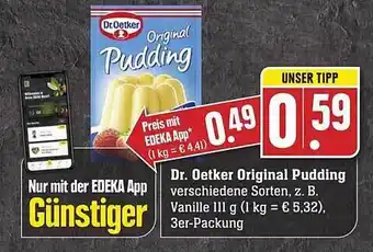 Scheck-in-Center Dr. Oetker Original Pudding Angebot