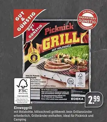 Scheck-in-Center Gut & Günstig Einweggrill Angebot