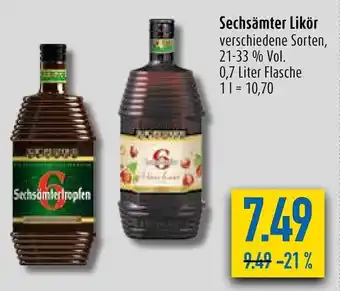 diska Sechsämter Likör 0,7 Liter Flasche Angebot