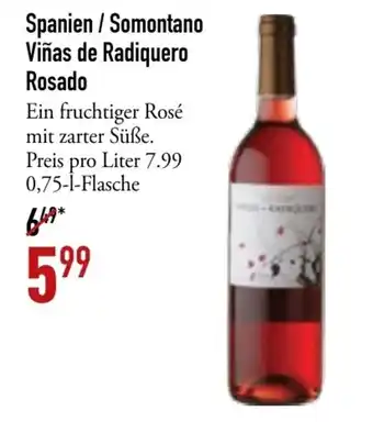 Galeria Markthalle Vinas del Radiquero Rosado 750 ml Angebot