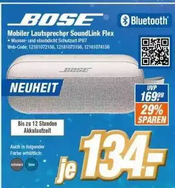 Expert Klein Bose Mobilier Lautsprecher Soundlink Flex Angebot